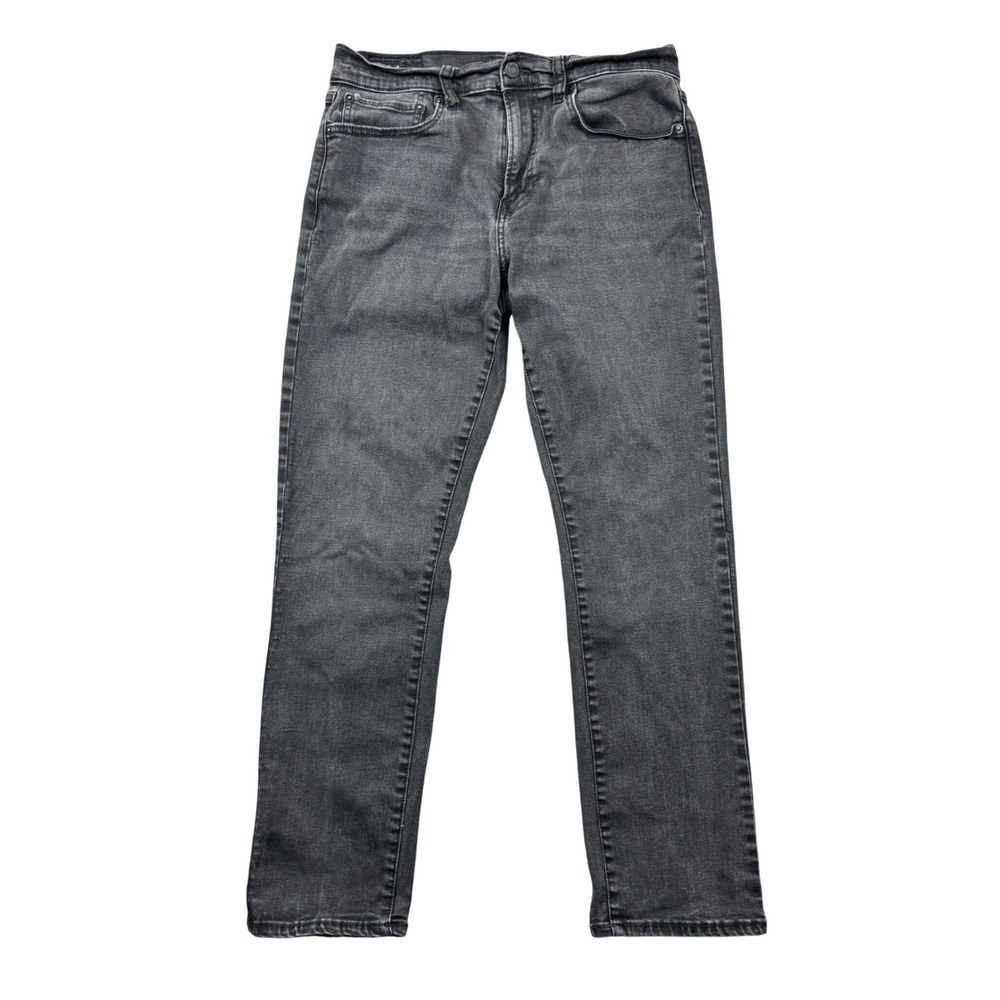Lucky Brand 410 Athletic Straight Jeans Mens 32x30 (30x28) Black Faded Denim